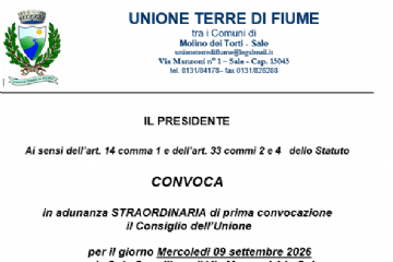 Convocazione Consiglio Unione Terre di Fiume